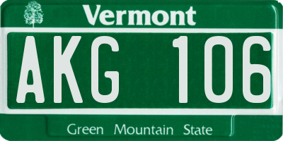 VT license plate AKG106