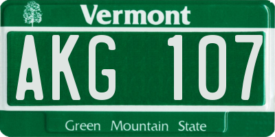 VT license plate AKG107