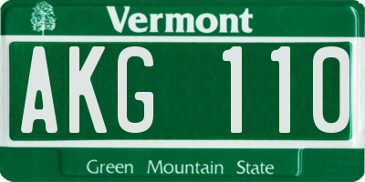 VT license plate AKG110