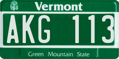 VT license plate AKG113