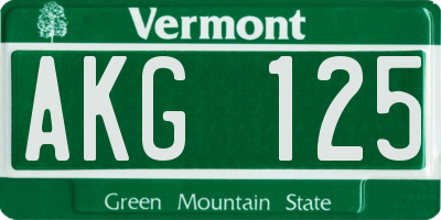 VT license plate AKG125