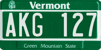 VT license plate AKG127