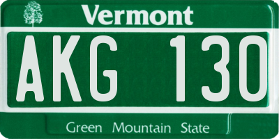 VT license plate AKG130