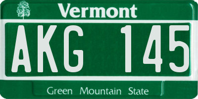 VT license plate AKG145