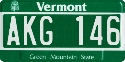 VT license plate AKG146