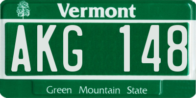VT license plate AKG148