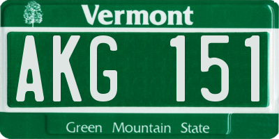 VT license plate AKG151