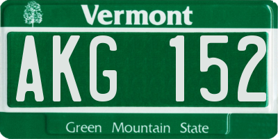VT license plate AKG152