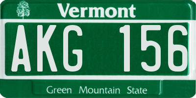 VT license plate AKG156