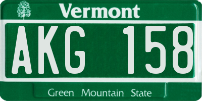 VT license plate AKG158
