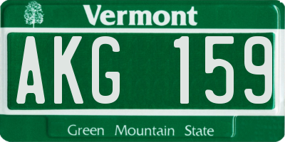 VT license plate AKG159