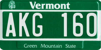 VT license plate AKG160