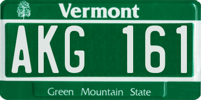 VT license plate AKG161