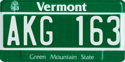 VT license plate AKG163