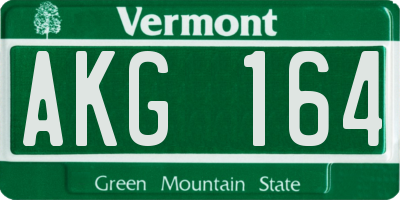 VT license plate AKG164