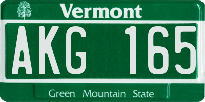 VT license plate AKG165