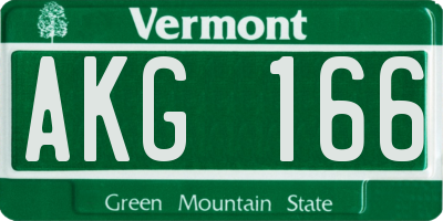 VT license plate AKG166