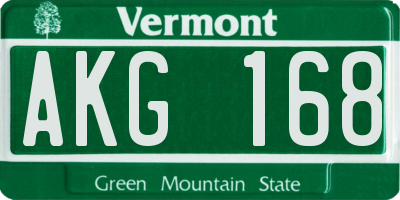 VT license plate AKG168