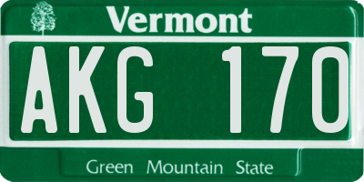 VT license plate AKG170