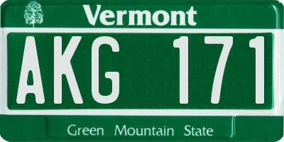 VT license plate AKG171