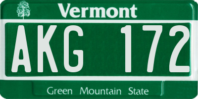 VT license plate AKG172