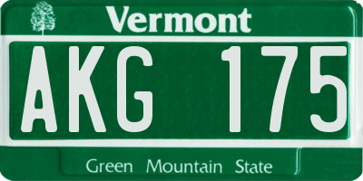 VT license plate AKG175