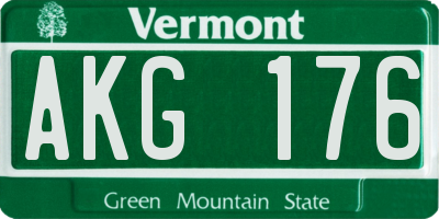 VT license plate AKG176