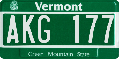 VT license plate AKG177