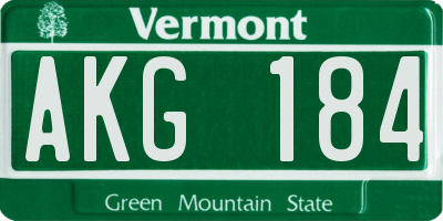 VT license plate AKG184