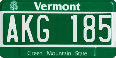 VT license plate AKG185