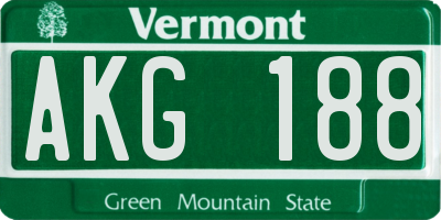 VT license plate AKG188
