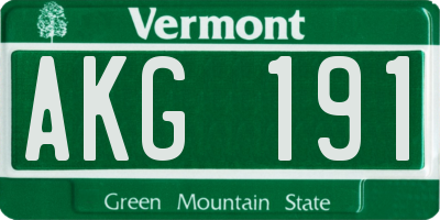 VT license plate AKG191