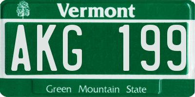 VT license plate AKG199