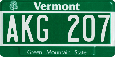 VT license plate AKG207