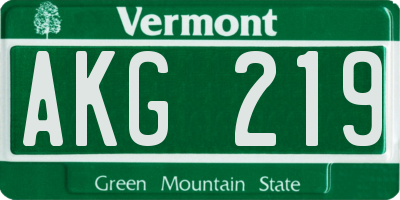 VT license plate AKG219