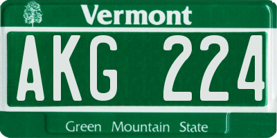 VT license plate AKG224