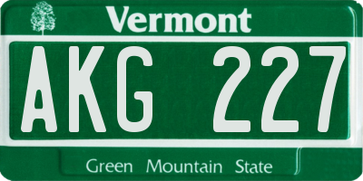 VT license plate AKG227