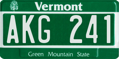 VT license plate AKG241