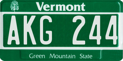 VT license plate AKG244