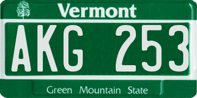 VT license plate AKG253