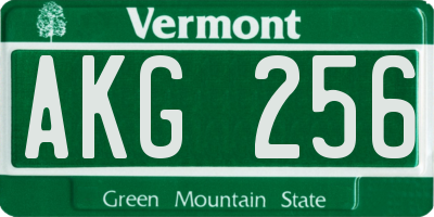VT license plate AKG256