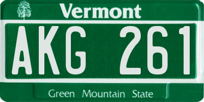 VT license plate AKG261