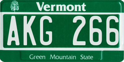 VT license plate AKG266