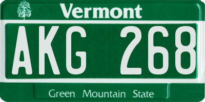 VT license plate AKG268