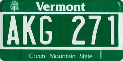 VT license plate AKG271