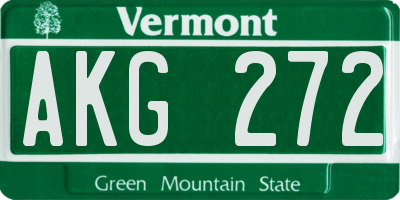 VT license plate AKG272