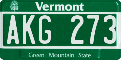 VT license plate AKG273