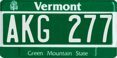 VT license plate AKG277