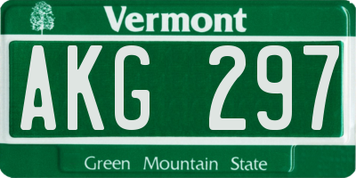 VT license plate AKG297