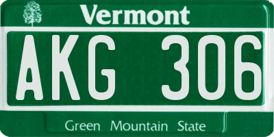 VT license plate AKG306
